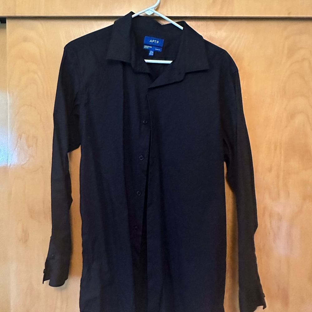 Apt. 9 Men's Black Casual Button Down Shirt